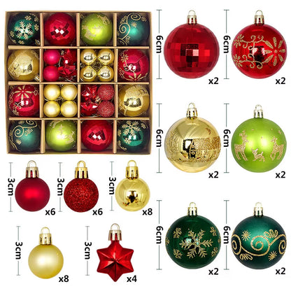 Get Festive with 44Pcs 6CM Christmas Ball Ornaments for Your Tree! Perfect for Home Decor & New Year Celebrations! 🎄✨ #ChristmasDecor #PartySupplies