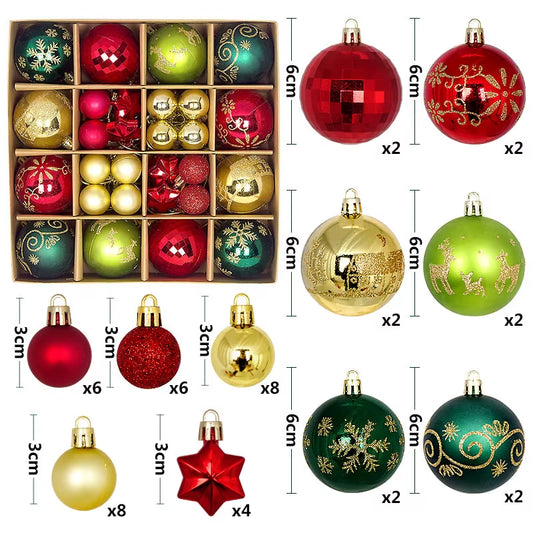 Get Festive with 44Pcs 6CM Christmas Ball Ornaments for Your Tree! Perfect for Home Decor & New Year Celebrations! 🎄✨ #ChristmasDecor #PartySupplies